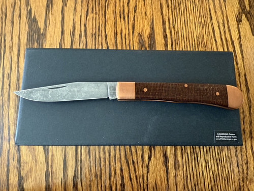 Boker Copper Burlap Micarta Trapper Pocket Knife Acid Wash Finish Blade