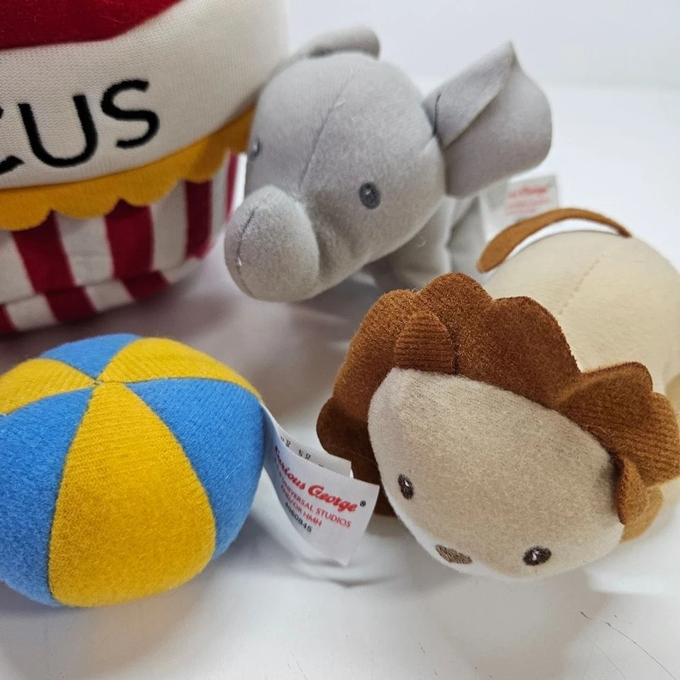 Juego de Carpa Circo de Peluche Gund Curious George Elefante León Viaje Foto 3 de 4