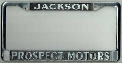 Jackson California Prospect Motors Pontiac Vintage GM Dealer License Plate Frame