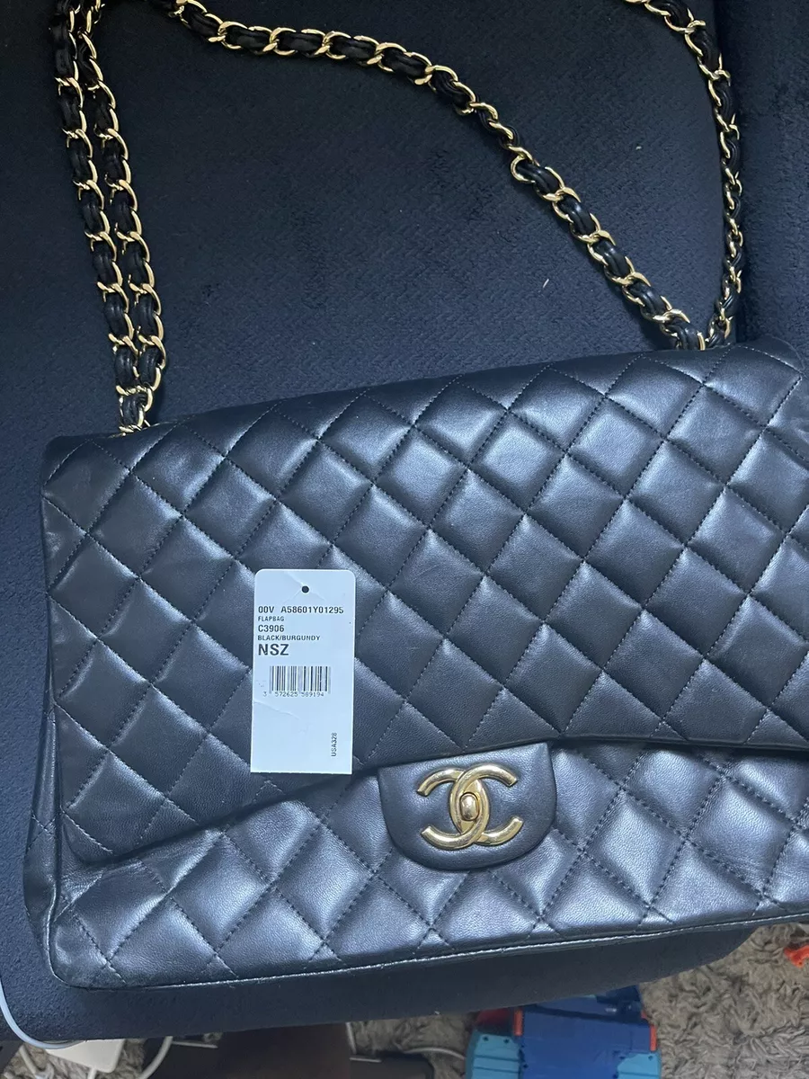 Chanel Blue Quilted Caviar Leather Jumbo Classic Single Flap Bag