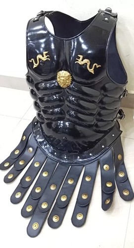Roman Muscle Medieval Armor suit jacket with leather Belt Halloween Costume Gift - Picture 6 of 8