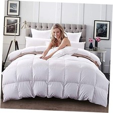 Luxurious Siberian White Goose Down Comforter Size Duvet Insert Heavy Queen