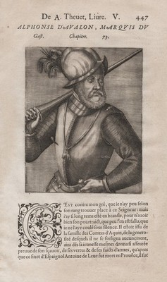Alfonso d'Avalos Aquino Aragona Pescara Vasto Condottiero Portrait Thevet 1584