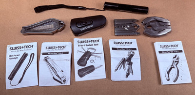 5 - SWISS+TECH MICRO MULTI TOOL STEEL PLIERS SCREWDRIVER FLASHLIGHT - Key Ring