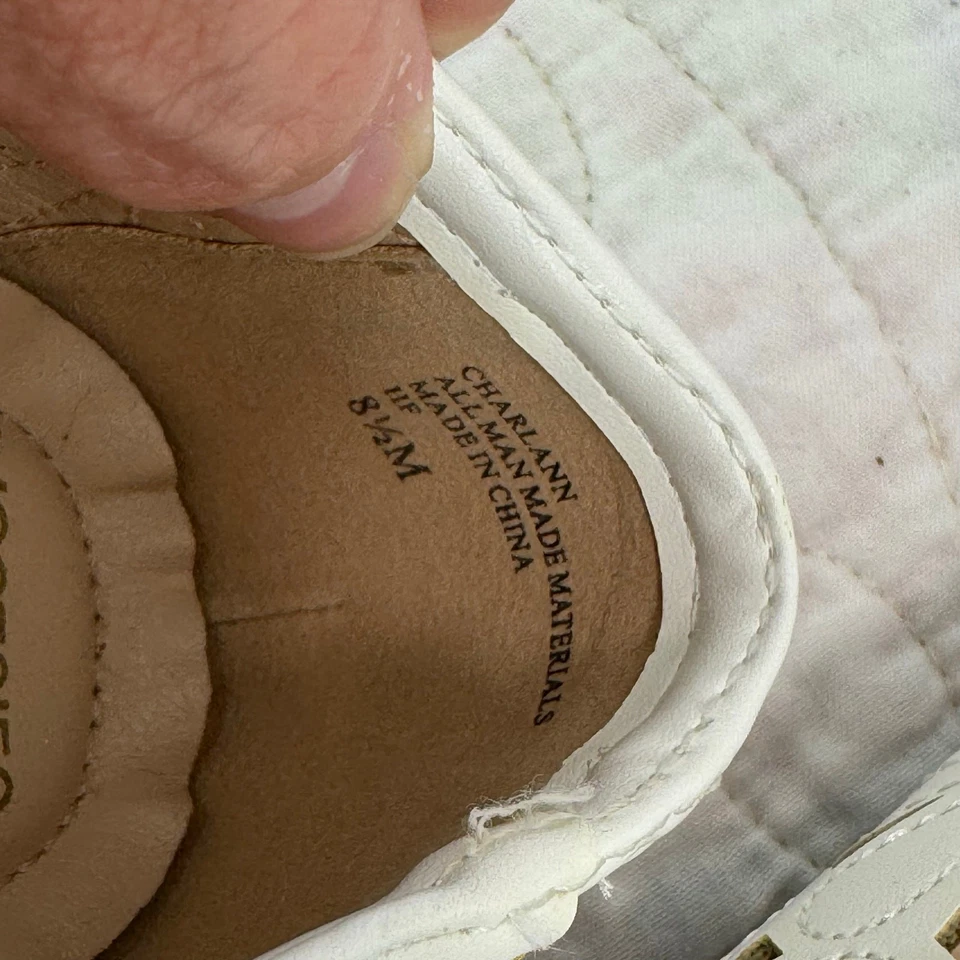 Mootsies Tootsies 8.5 Mujer Blanco Bordado Ballet, Zapatos Planos Espuma Foto 3 de 4