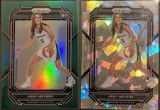 2023 Panini Prizm WNBA #143 Abby Meyers Green & Cracked Ice Prizms RC Mystics