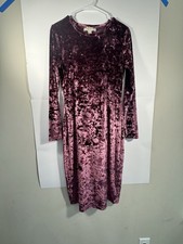 MICHAEL KORS Womens M Mauve Crushed Velvet Sheath Dress Bodycon Y2K Whimsigoth