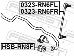 FEBEST-OE 0323-RN6FR.OE Rod/Strut, stabiliser for HONDA