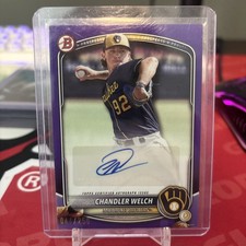 2025 Bowman Paper Prospect Retail Autographs Chandler Welch #BPA-CW Purple /250