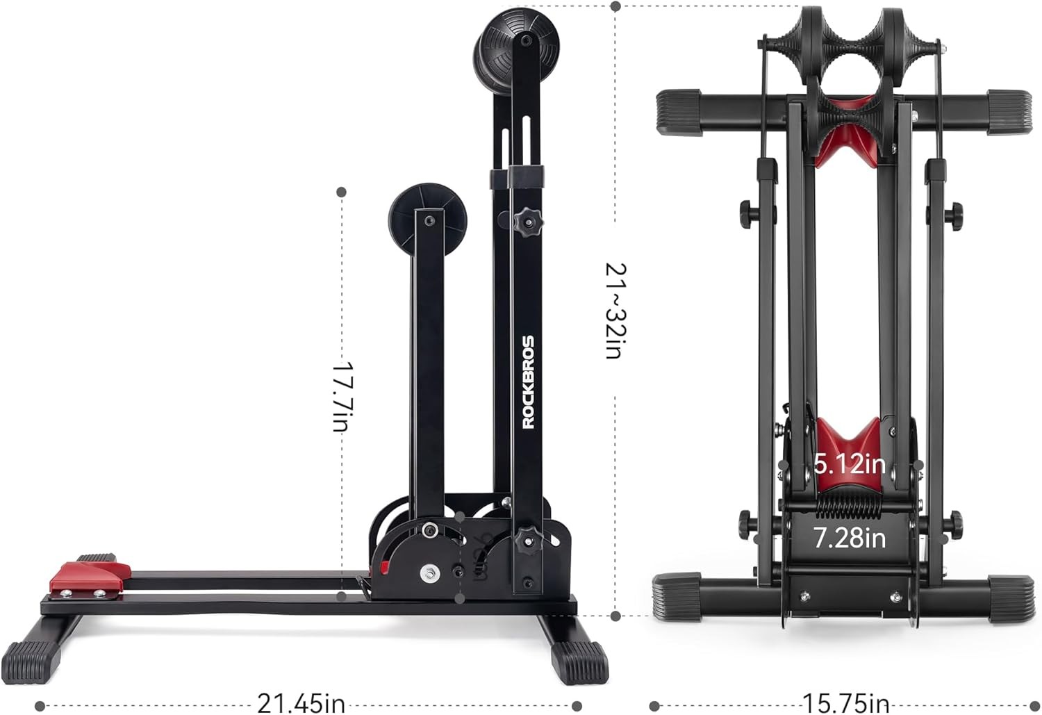 ROCKBROS Bike Stand 2-in-1 Adjustable-Vertical-Foldable Indoor/Garage Rack 29"