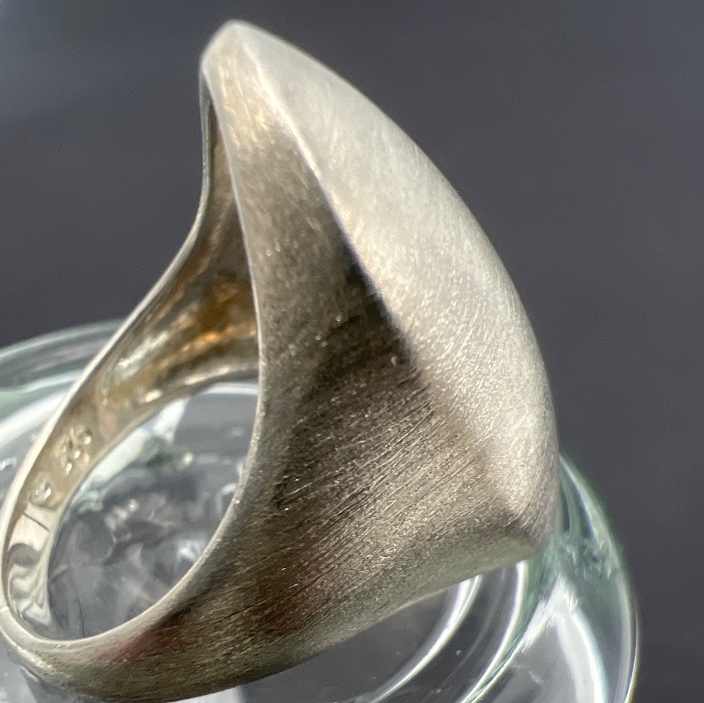 925 Sterling Ring Oval Button Statement Ring Brus… - image 6