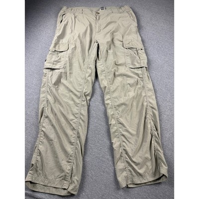 Columbia Titanium Mens Sage Green Nylon Ripstop Packable Cargo Hiking Pants L 30