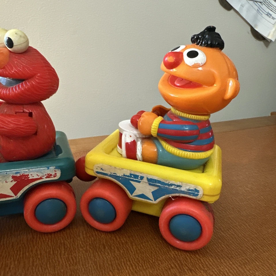 Vintage Sesame Street Baby Tyco 90's Jim Henson Production Baby Train Pull Toy - Изображение 4 из 4
