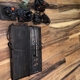 Atari 2600 Darth Vader Black Game Console 3 OEM Controllers All Cords Works #jas