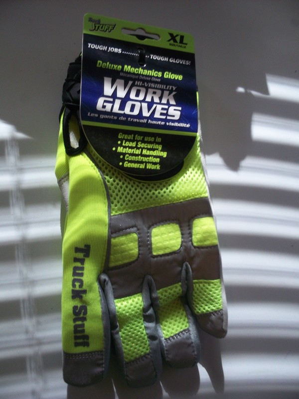 Truck Stuff Hi-Visibility Work Gloves  men x#l size  Flex Leather Palm Gloves