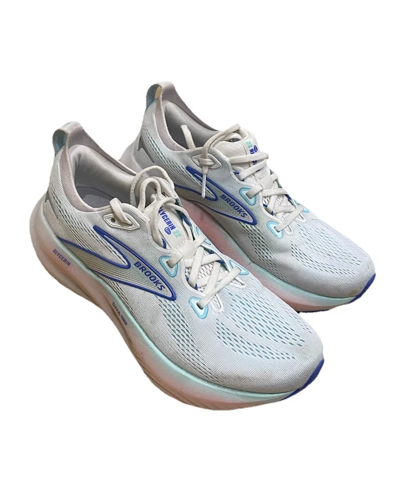 Brooks Glycerin 22 Women’s Size UK 6 Light Blue White Running Shoes White Pink - Image 3 of 4