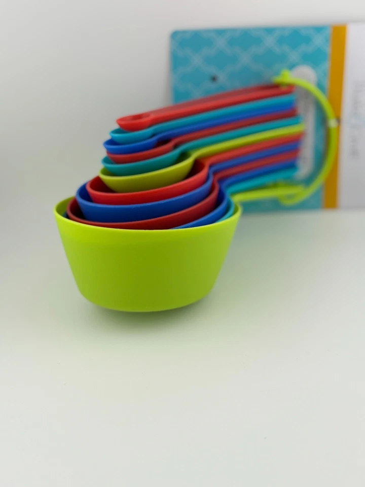 Conjunto de 12 peças de copos de medição colheres cozimento multicolorido plástico durável - Imagem 2 de 4