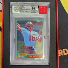 Topps Chrome 2010 #216 Joe Montana Autograph Patch Beckett 10 Japan Bowl