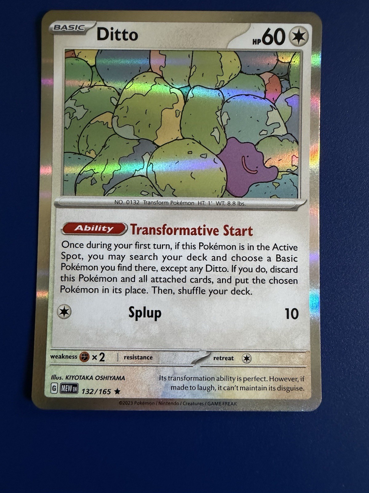 DITTO 132/165 151 POKEMON ENGLISH (HOLO, NM)