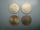 4 x One Dollar 2 X 1921 Morgan Dollar + 2 X 1922 Peace Dollar  Silbermünzen USA
