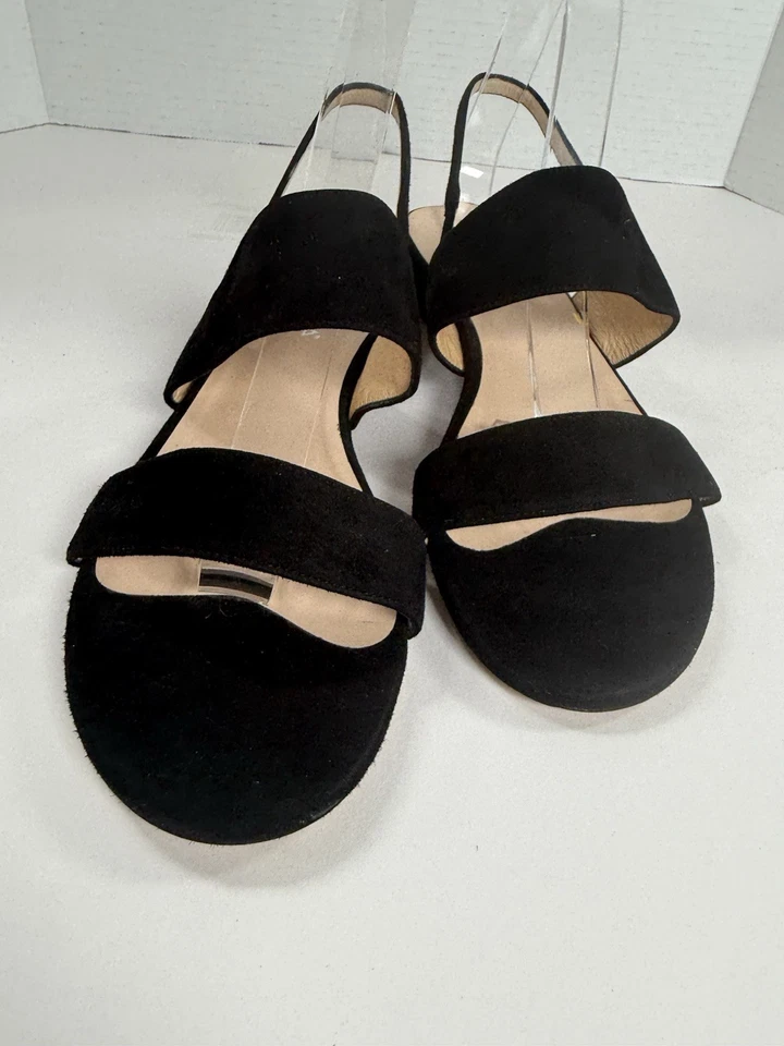 Aquatalia Black Suede Strappy Sandal Size 10.5 - Image 2 of 4