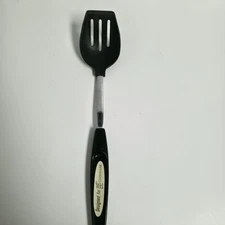 Vintage T Fal Nylon Black Slotted Serving Kitchen Utensil Spoon 11.5 In