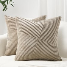 Pack of 2 Decorative Throw Pillow Covers 18" x 18" Pack of 2 Lightbrown