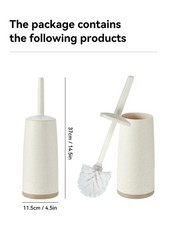 Image of Plastic Toilet Brush with Standing Base Long Handle Toilet Cleaning Brush for WC