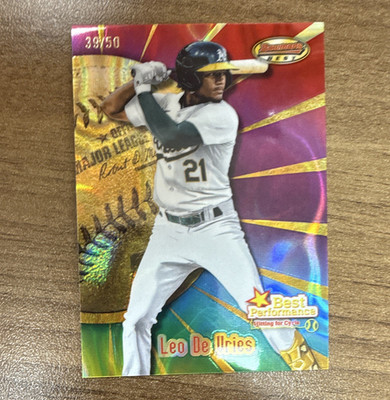 Topps Bowman's Best 2025 Leo De Vries Athletics Best Performances Gold Lava /50