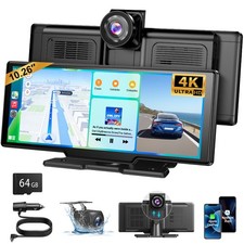 2026 10,26'''' Neuestes Wireless Apple CarPlay & Android Auto MIT 4K Dashcam 64GB