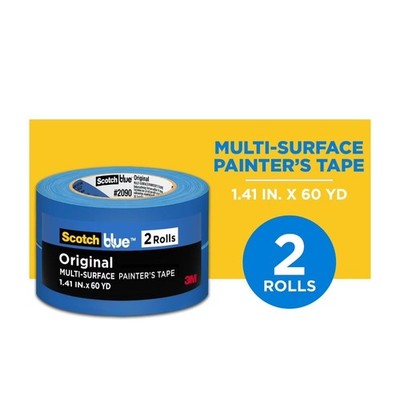 Painter's Tape Blue 1.41 Inch x 60 Yard 2 Rolls Original Multi-Surface Masking