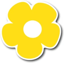Magnet Me Up Yellow Daisy Hippie Flower Decal, 5 5", 