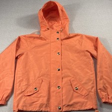 Chaps Full Zip/Snap Closure Lined Windbreaker Jacket Women Small Peach