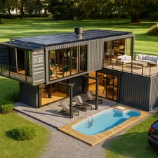 Container house plans - 2 bedrooms - 2 bathrooms - Digital PDF File