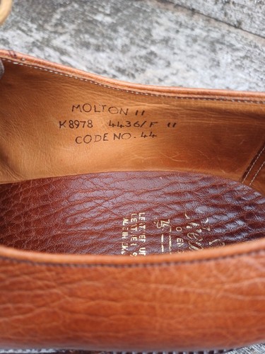 JOSEPH CHEANEY DERBY SHOES VINTAGE BROWN TAN LEATHER UK11 MENS MOLTON EXC COND - Picture 8 of 9