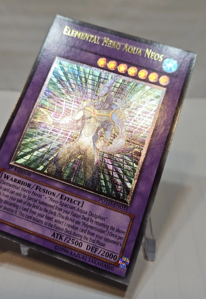 ULTIMATE RARE Elemental Hero Aqua Neos POTD-EN031 1st NAME SHIFT MISPRINT 6973 - Image 3 of 4