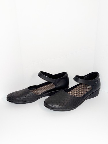 Scarpe comode REVERE Osaka Mary Jane mocassino in pelle nero cuscino orto largo 12 - Foto 2 di 15