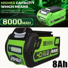 40V 8.0Ah For Greenworks G-MAX 40 Volt Lithium Battery 29472 29462 29252 20202
