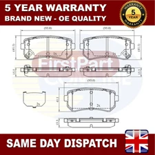 Fits Kia Sportage 2015- Hyundai Tucson 2015- Firstpart Rear Brake Pads Set