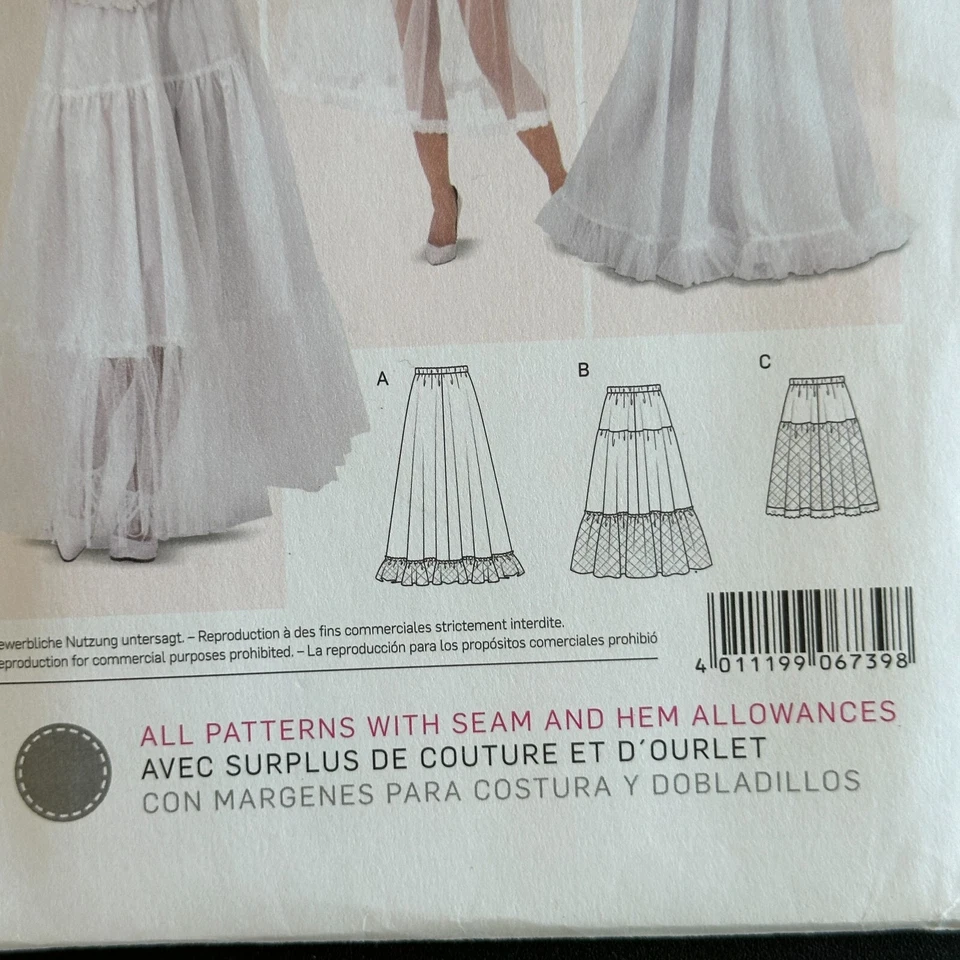 Burda Sewing Pattern 6739 Size 10-20 Petticoat Maxi Midi 90s Y2K Costume Cosplay - Image 3 of 4
