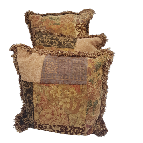 Windsor Vintage Cushion Cover Quilted Sham Set of 3 Pillow case Patched - Picture 8 of 10