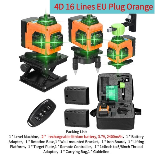 Herramienta de nivelación autonivelante nivel láser 4D 16 líneas 3° con horizontal vertical - Imagen 30 de 46
