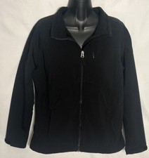 Double Diamond Womens Black Softshell Ski Jacket Zip Up, Zip Pockets Large Nwot