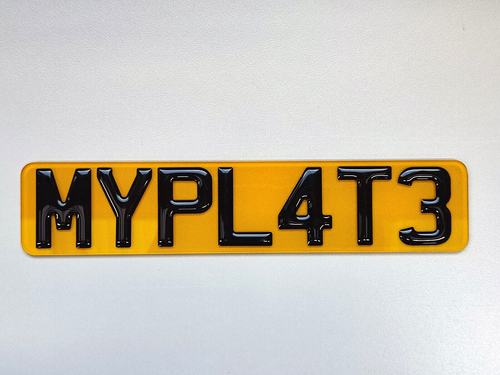 Premium Motorcycle Motorbike Novelty 3D Gel Bike 10x2" Show Number Plate -YELLOW - Picture 5 of 6