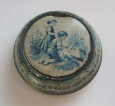 Antique German tin litho child's toy coin bug holder