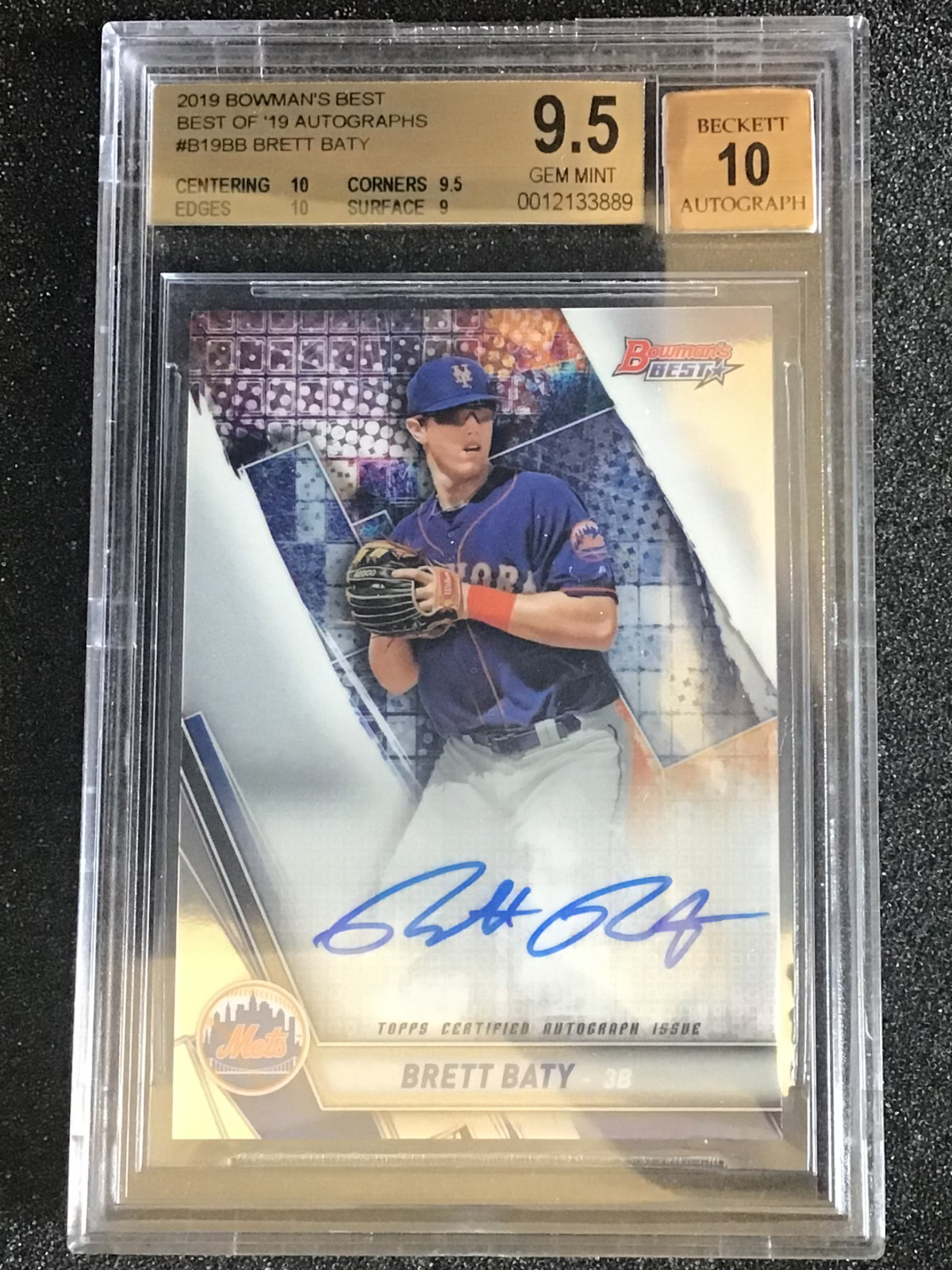 2019 Bowmans Best BEST OF '19 AUTO BRETT BATY NYM #B19BB BGS GEM MT 9.5 AUTO 10