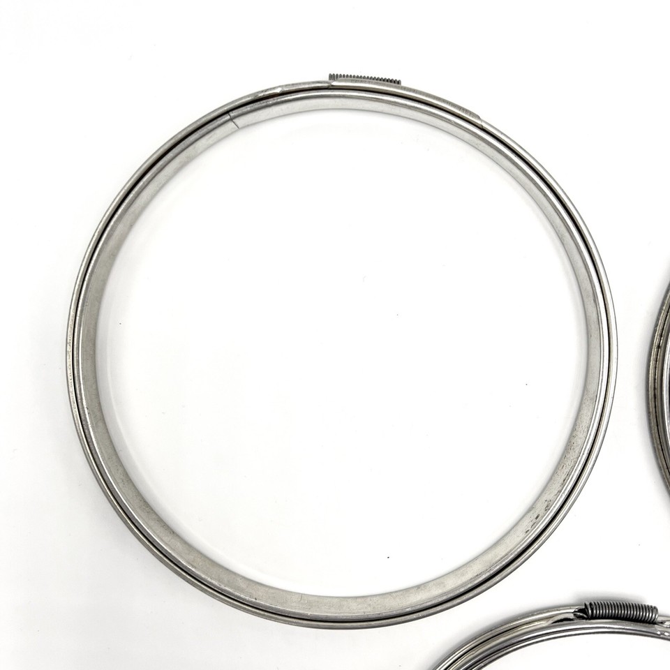 Lot 3 Vintage Metal Embroidery Hoops Spring Tension Cork Lined 5” 6