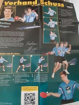 Tischtennis-Lehrposter Vorhand-Schuss mit Bastian Steger