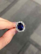 8 Carat Handmade blue sapphire anniversary ring, blue stone, Gift for her
