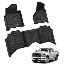 Floor Mats for 2019-2025 RAM 2500 & 3500 1st & 2nd Row Floor Liners Waterproof